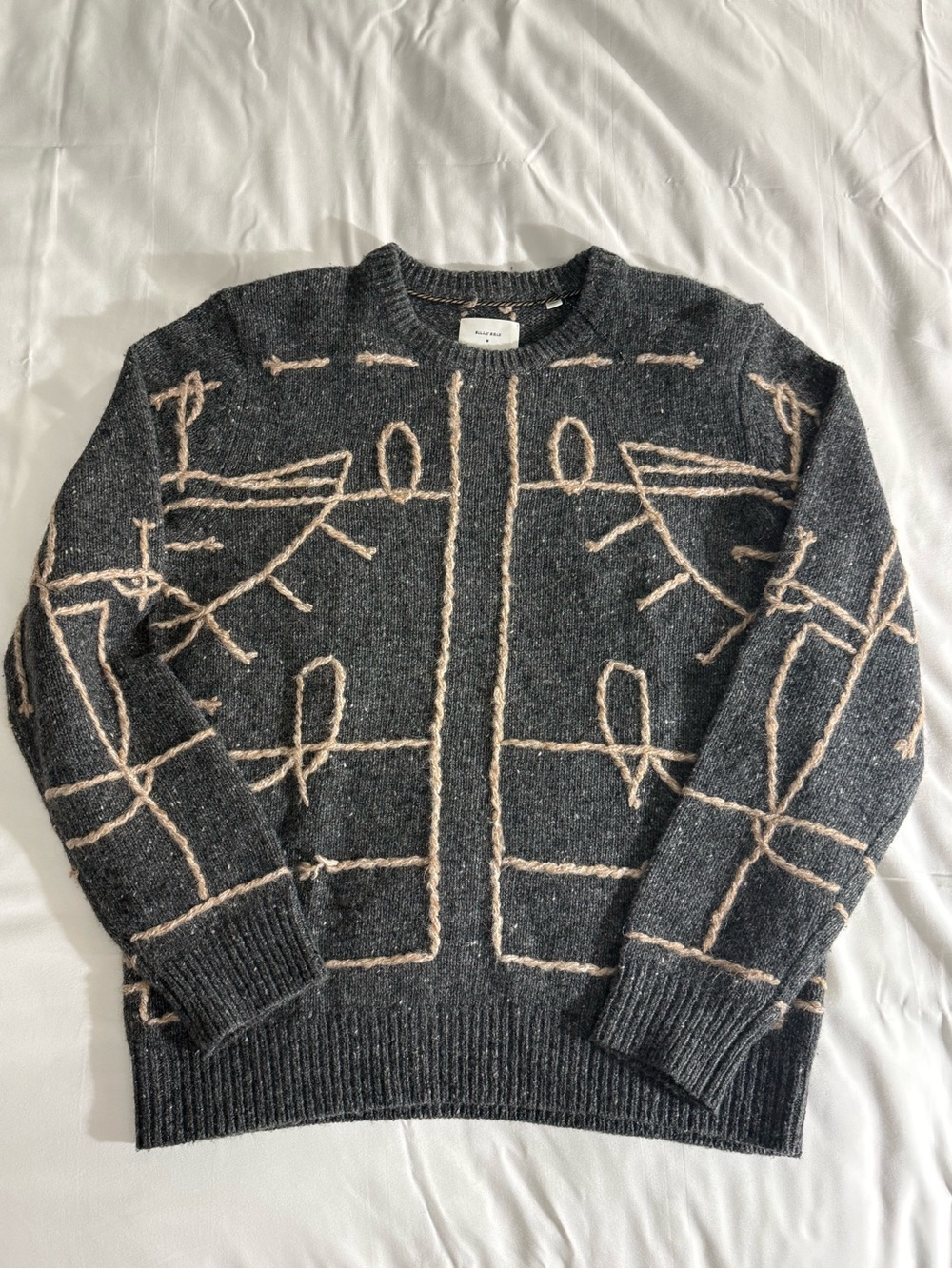 Billy Reid East Lake Antler Crew Neck Sweater New without Tag